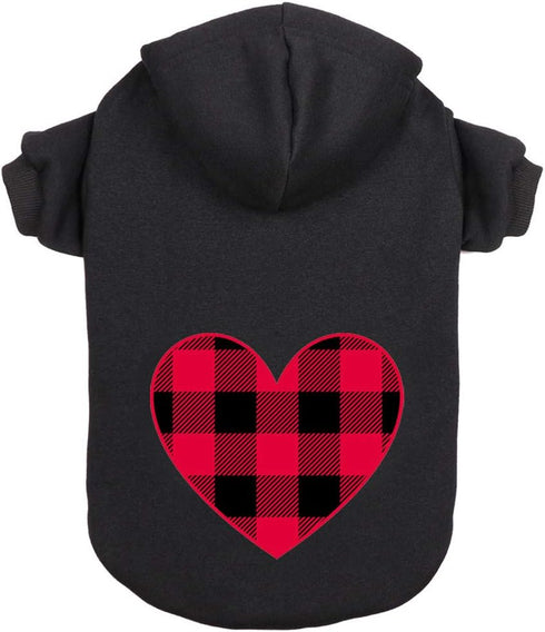 Black Buffalo Plaid Dog Hoodie Sweater, Warm and Soft, Cozy Pet Clothes (XS)