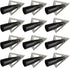 Traditional Wooden Arrow Specific Hunting Broadheads - 12pcs 135 Grain, 0.35" Inner