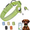 Heavy Duty Reflective AirTag Dog Collar, Padded Adjustable Pet Collar for Small Medium Large Dogs, Green, M