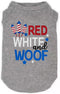 American Flag Funny Graphic Puppy Clothes for Small Dogs, 4th of July Memorial Day Outfit (X-Large, woof-Grey)