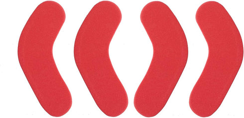 Ski & Snowboard Boots Fitting J Bars - 4 Pack, Self-Adhesive Foam C/L Pads for Boot Liners, Reduce Heel Lift (Red)