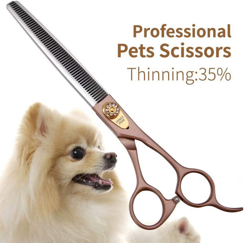 Fenice Peak Professional Thinning Scissors for Dog Cat, 7/7.5'', 440C Stainless Steel, 50/56 Teeth