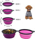 Small Collapsible Dog Bowl, 12oz, 2 Pack Portable and Foldable Pet Travel Bowls with 2 Carabiners & Lids (Purple+Pink)