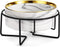 Dazzling Ceramic Elevated Cat and Dog Bowls, Raised Food and Water Bowls for Indoor Pets (Grey)