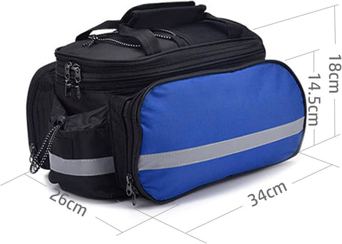 Bike Rear Rack Bag,Multi-Function Bicycle Rack Carrier Bag,Bike Panniers Bag,Cycling Luggage Bag,Detachable Tail Seat Trunk Handbag Shoulder Strap Storage with Rain Cover(27L) by Jaugufiy