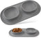 Dog Food Water Bowls for Puppy - Small Medium Dogs Non-Skid Feeder Bowl Mat for Pet Feeding Station, Grey