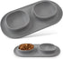 Dog Food Water Bowls for Puppy - Small Medium Dogs Non-Skid Feeder Bowl Mat for Pet Feeding Station, Grey