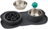 Slow Feeder Dog Bowls, No-Spill Non-Skid Silicone Mat, Stainless Steel Water Bowl for Dogs, Canine Karma
