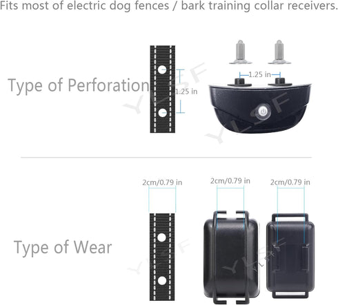Dog Nylon Collar Strap for Electronic Fence Training, 3/4 Inch Replacement Strap with 2 Holes, Compatible with Most