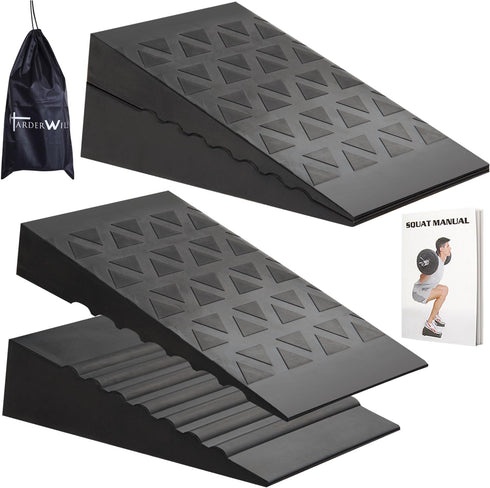 Squat Wedge Height Adjustable Slant Board for Heel Elevated Squats, Calf Stretcher Block for Mobility and Strength