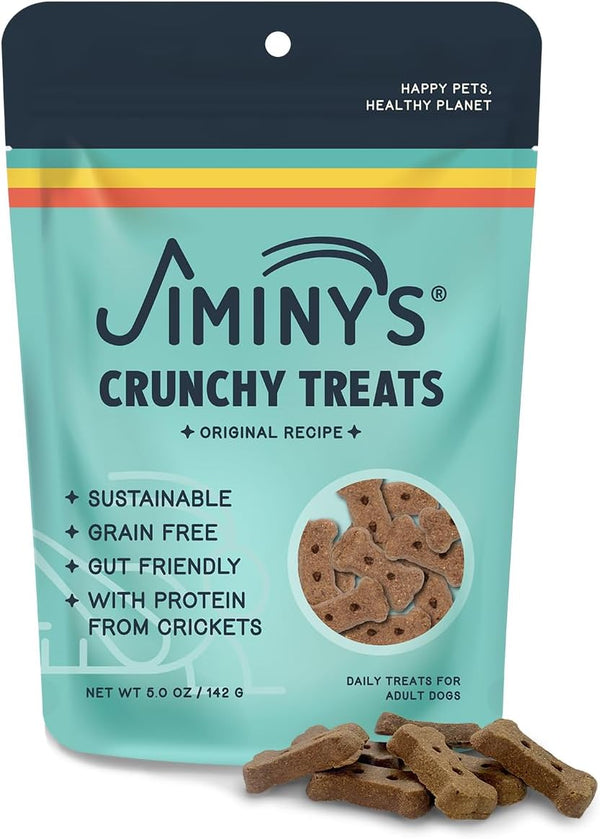 Jiminy's Crunchy Original Peanut Butter & Pumpkin Dog Treat, Hypoallergenic, Prebiotic, Tummy