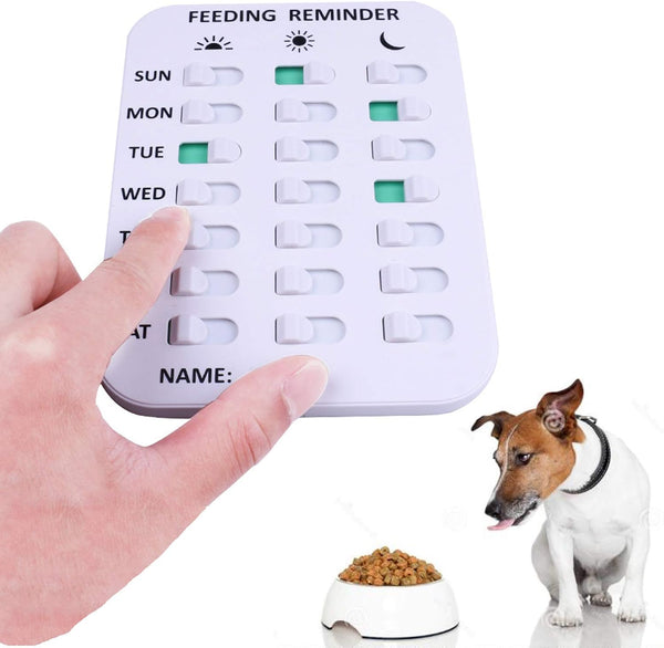 Pet Feeding Reminder for Dogs Cats - Magnetic Sticker 3 Times A Day Indication Chart, Did You Feed Your Pet?