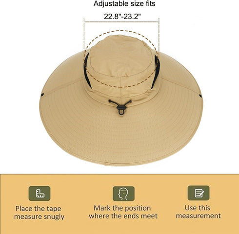 Leotruny Women Super Wide Brim Sun Hat - UPF50+ Waterproof Bucket Hat for Fishing, Hiking, Camping