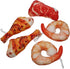 Puppy Play Toys Squeaky Dog Toys 5-Pack: Realistic Steak, Chicken Leg & Shrimp Plush Chew