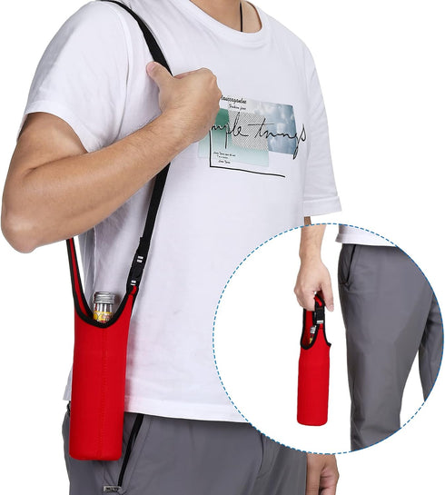 PATIKIL Water Bottle Sling Bags, Neoprene Portable Insulated Bottles Holders Carrier with Removable Adjustable Shoulder