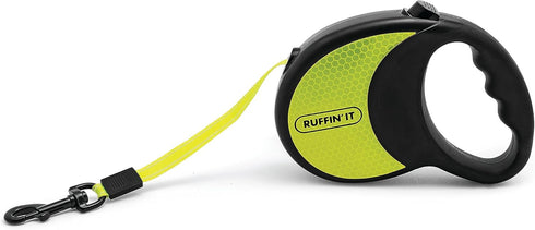 Ruffin' It Hi-VIS Safety Retractable Leash, Small, 10' Reflective Belt for Dogs up to 50Lbs