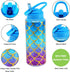 Home Tune Cute Water Bottle with Straw - BPA FREE Tritan, Leak Proof, 32oz/950ml, Pretty Design, Mermaid