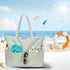 LEDAOU Large Waterproof Beach Tote Bag for Women, Sandproof Zipper Tote for Pool Gym Grocery Travel with Wet Pocket