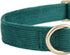 Dark Green Soft Corduroy Dog Collar and Leash Set, Adjustable Cotton Collars with Metal Buckle for Small Dogs