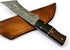 Rare Custom Damascus Tanto Hunting Knife | Best Outdoor Skinning Knife with Rose Wood Handle & Leather Sheath (S-6468)