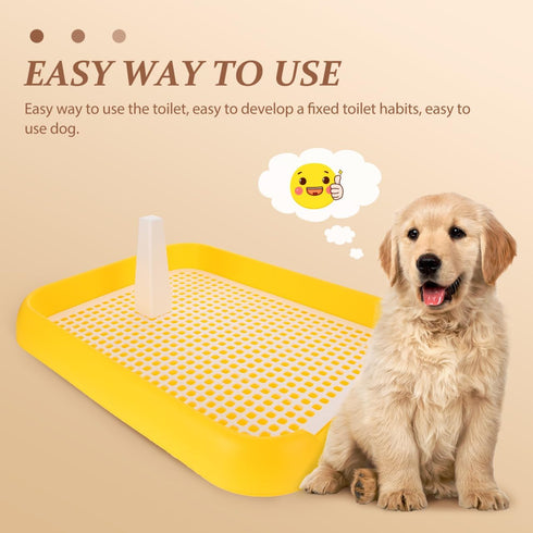 ULTECHNOVO Dog Litter Box Mesh Training Toilet Potty Tray for Puppy and Small Size Dog Indoor Dogs Potty Training Pads