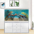 30X18IN Natural Undersea Aquarium Background, Beach Fish Tank Background with 8 EVA Double-Sided Tape