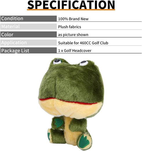 Plush Golf Head Covers Club Protective Driver Headcover in Frog Shape