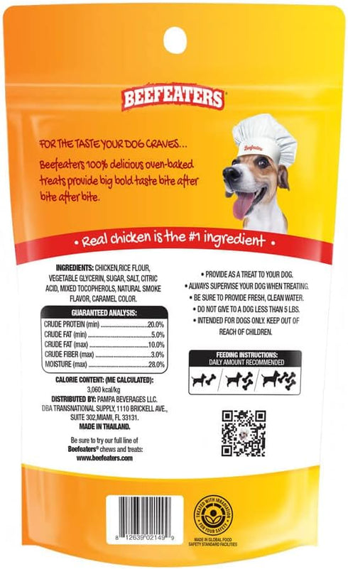 Beefeaters Dog Treats - Chicken Grillers 2.22oz, Case of 12 | Real Chicken Dog Treat | Dog Food Oven-Baked | No Artificial Flavors/Colors | Dental Health Benefits | Training Treats for All Dog Sizes