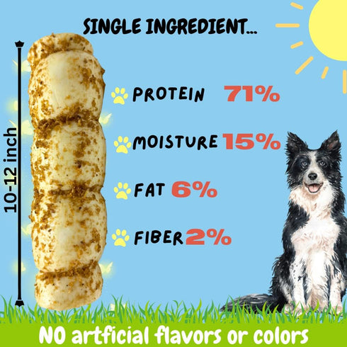 10-12" 3 Count) BULLYSTICKS & MORE Beef Cheek Rolls for Dogs (Bully Bites Dusted - - Beef Cheek Bones for Dogs - Dog