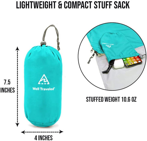WELL TRAVELED Lightweight Sleeping Bag Liner, Adult Sleeping Sheet for Hiking, Backpacking, Camping, Washable Fabric