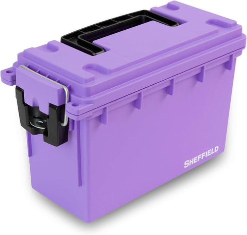 Sheffield 12632 Ammo Storage Box, Pistol, Rifle, or Shotgun, Tamper-Proof Locking, Water Resistant, Stackable, Made in