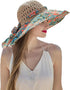 Summer Anti-UV Wide Brim Beach Hats for Women, Floppy Foldable Roll Up Cap