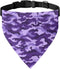 Purple Camo Dog Bandana, Adjustable Dog Collar with Quick Release Buckle, Classic Triangle Scarf (Multiple Sizes