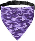 Purple Camo Dog Bandana, Adjustable Dog Collar with Quick Release Buckle, Classic Triangle Scarf (Multiple Sizes