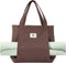 Moyaqi Canvas Tote Bag with Yoga Mat Carrier Pocket Carryall Shoulder Bag