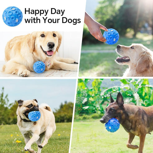 Dog Toy Ball for Aggressive Chewers, Interactive Durable Elastic Rubber Pet Chew Toys for All Sizes