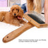 Oumefar Healthy Bamboo Dog Hair Comb, Wooden Brush Massage Grooming Slicker Brush with Rounded Bristles (Charged)