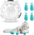Axrivonte Breathable Cat Muzzle with Anti-Scratch Silicone Boots, Adjustable Transparent Helmet & Grip