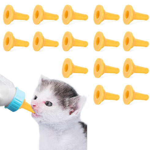 Pet Feeding Nipples Set, 15 Pcs Kitten Puppy Nursing Nipples, Food Grade Silicone for Newborn Cats and Dogs