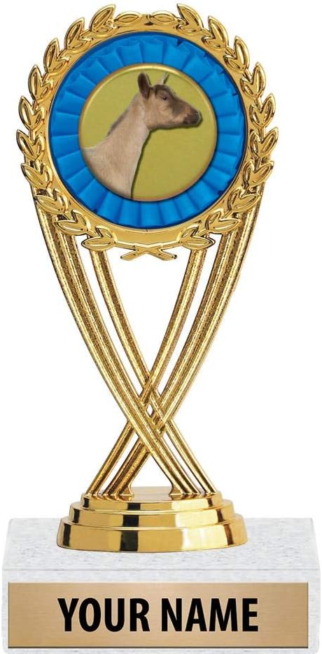 5.5" Gold Dairy Goat Trophies, Custom Olympia Dairy Goat Trophy Award
