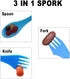 Silicone Collapsible Bowl Cup Set - 3-Piece with Spork for Outdoor Camping, Hiking, Travel