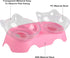 MILIFUN Cat Bowls, Cat Food Bowls Elevated Tilted, Anti Vomiting Kitty Bowls for Puppy and Bunny, Orthopedic Cat Bowls for Indoor Cats. (Pink)
