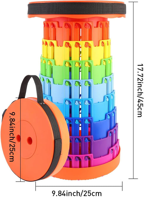 Ecrekhom Collapsible Stool with Large Load Capacity,Portable Lightweight Folding Stool for Adults,Collapsible Chair