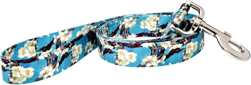 Fashion Dog Leash, 5-Feet, Van Gogh Almond Blossom, Turquoise/Cream