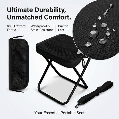 ZLverdeza Backpack 2-in-1 260LBS Foldable Stool, Portable Camping Stool with Sling Bag, Capacity Lightweight Aluminum