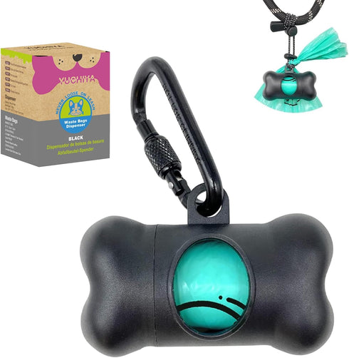 Dog Poop Pickup Bags Holder Dispenser with Standard-Sized Leak-Proof Scented Doggy Waste
