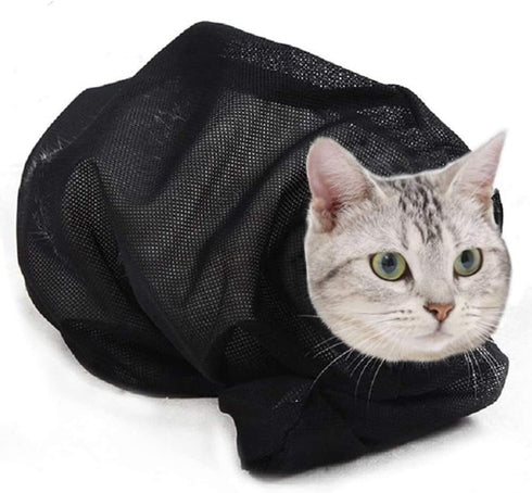 ASOCEA Cat Bathing Bag - Adjustable Grooming Mesh Bag for Bathing, Nail Trimming, Anti-Bite & Anti-Scratch
