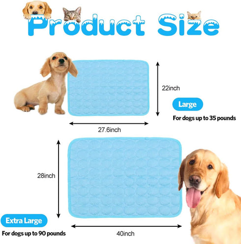 Dog Cooling Mat for Dogs & Cats, Pet Cooling Blanket, Outdoor Car Seats Beds (Blue, 28IN * 40IN)