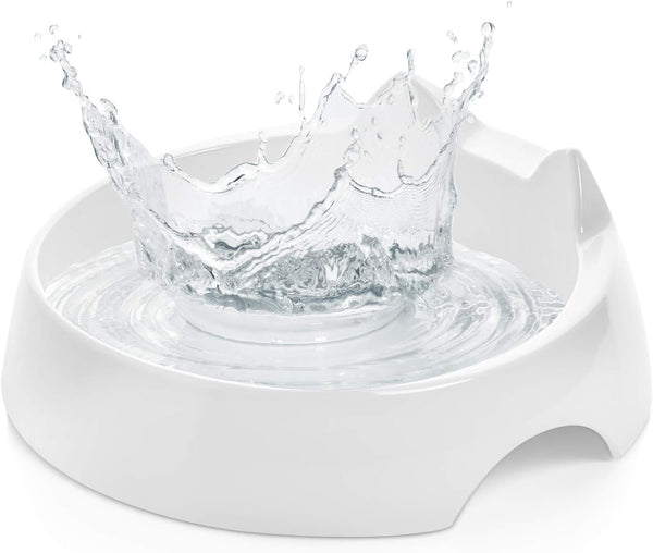 CatGuru Whisker Stress Free Cat Water Bowl, Non Slip Feeding Bowls, Shallow Cat Food Water Bowls (Marshmallow)