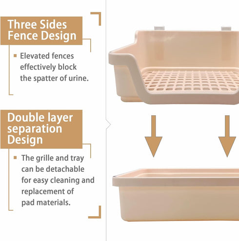 Chinchillas PINVNBY Extra Large Rabbit Litter Box Small Animal Potty Trainer Huge Bunny Litter Pan Plastic Pet Corner